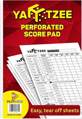Perforated Yahtzee Score Pads: 120 Easy Tear Off Score Sheets, Large Print, Compatible with Yardzee and Yahtzee Games in Kuwait