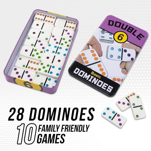 Double 6 Domino Game Travel Tin, Portable Family Game, Ages 8+ in Kuwait