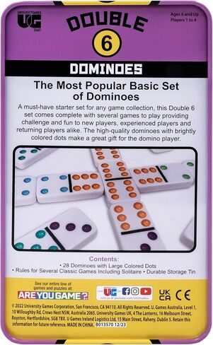 Double 6 Domino Game Travel Tin, Portable Family Game, Ages 8+ in Kuwait