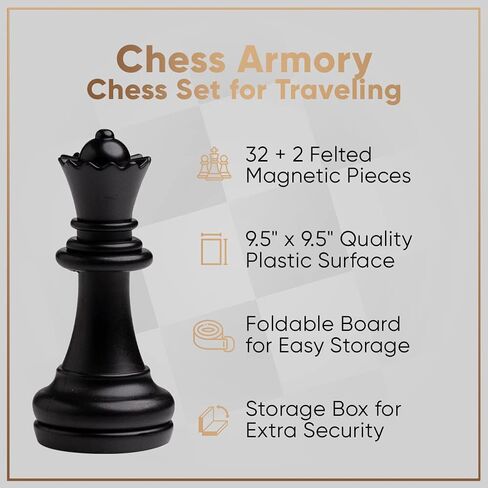 Chess Armory Travel Chess Set 9.5 Inches Magnetic Board in Kuwait