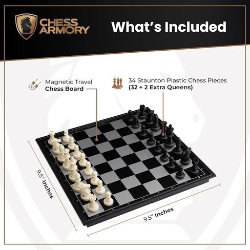 Chess Armory Travel Chess Set 9.5 Inches Magnetic Board in Kuwait