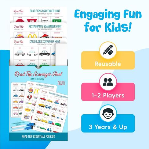 WELL BALANCED Car Bingo - Road Trip Essentials: Car Activities and Games for Kids Ages 4-8 in Saudi Arabia