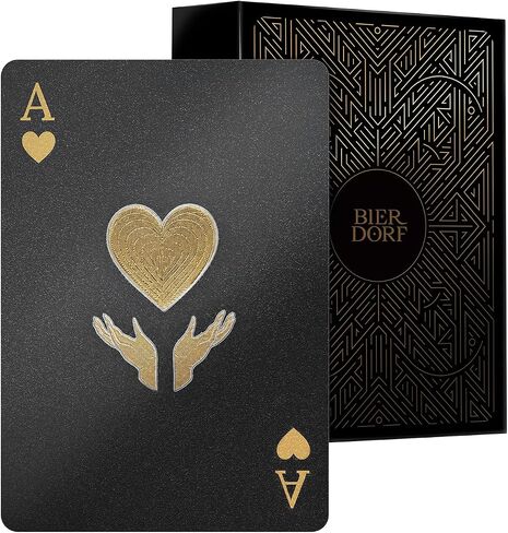 BIERDORF Waterproof Playing Cards, Deck of Cards, Poker Size (Black) in Kuwait
