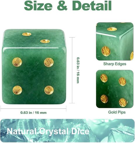 Natural Green Aventurine Mahjong Dice Set with MAHJ Bag in Saudi Arabia