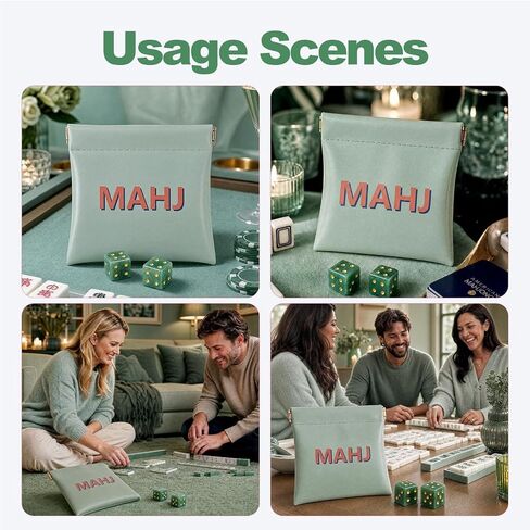 Natural Green Aventurine Mahjong Dice Set with MAHJ Bag in Saudi Arabia