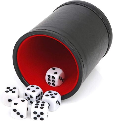 Felt Lined Professional Dice Cup with 6 Dices Quiet for Yahtzee Game in Saudi Arabia