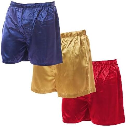 Up2date Fashion Men's Satin Boxer Shorts, Set of 3, Style-MCS01-A in Kuwait