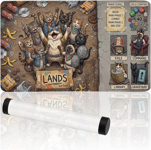 Vintage Cardboard Style MTG Playmat Stitched Edges MTG Mat with Tube 2mm in Saudi Arabia