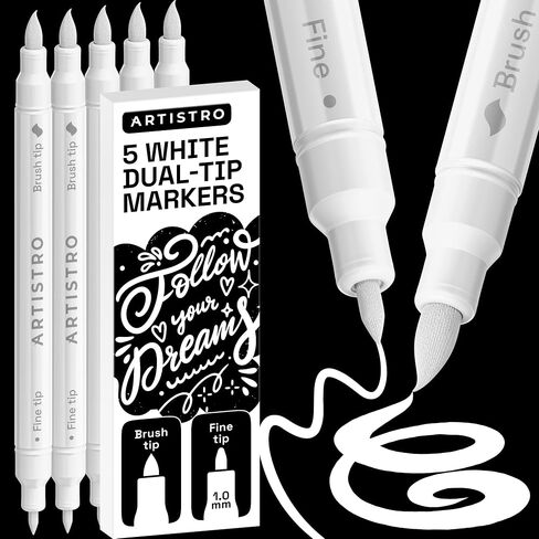 ARTISTRO 24 Metallic Dual-Tip Acrylic Paint Marker Pens for Drawing in Kuwait