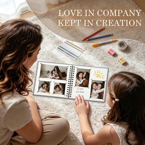 Popotop Scrapbook Photo Album, 12x12in 60Pages DIY Hardcover Kraft Blank Memory Book with Personalized Display Picture Window for Family, Wedding, Guest Book, Anniversary, Baby, Travel, Christmas in Saudi Arabia