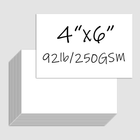 100 Pack 4x6 White Cardstock Paper, 92lb/250GSM Thick Index Card in Saudi Arabia