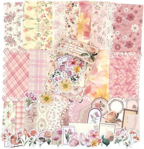 OKUPAN Scrapbook Supplies Kit – 400Pcs Scrapbook Paper & Journal Stickers in Kuwait
