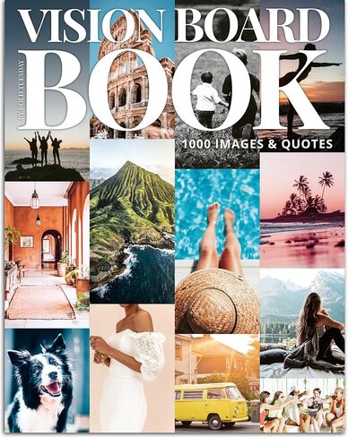 Vision Board Book Magazine for Women - 1000+ Diverse Pictures, Quotes, Self-discovery Exercises | Complete Collage Clip Art Supplies Kit for Adults | Ideal for Vision Mood Board Party & Manifestation in Kuwait