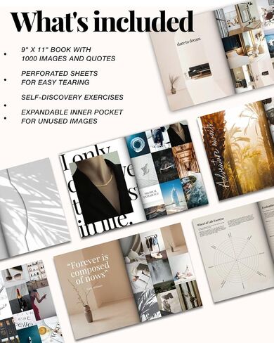 Vision Board Book Magazine for Women - 1000+ Diverse Pictures, Quotes, Self-discovery Exercises | Complete Collage Clip Art Supplies Kit for Adults | Ideal for Vision Mood Board Party & Manifestation in Kuwait