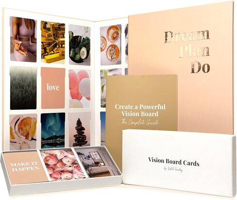 Vision Board Book Magazine for Women - 1000+ Diverse Pictures, Quotes, Self-discovery Exercises | Complete Collage Clip Art Supplies Kit for Adults | Ideal for Vision Mood Board Party & Manifestation in Kuwait