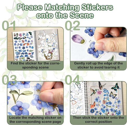 Kalysky Sticker by Number Sticker Book, Relaxation Arts Crafts for Adults in Kuwait