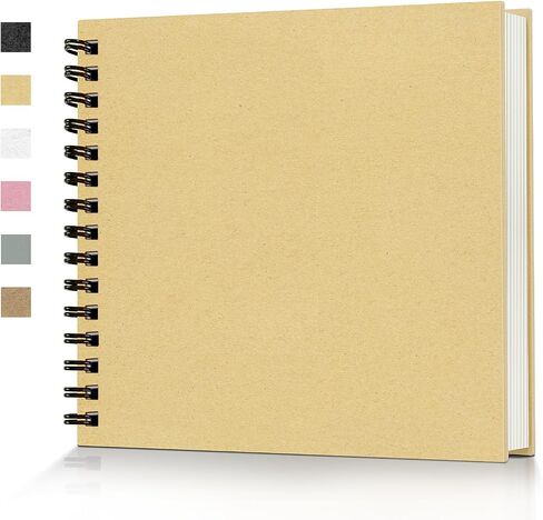 Popotop 8x8 Inch Scrapbook Photo Album, 60 Page Decorative Kraft Paper Book for 4x6 Pictures, DIY Memory Photo Albums as Gifts for Wedding Baby Christmas School Family in Saudi Arabia