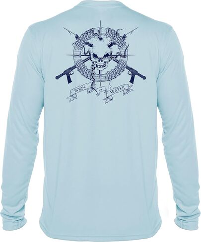 Born of Water Spearfishing Shirt: Performance Long Sleeve: Skull & Spearguns in Kuwait