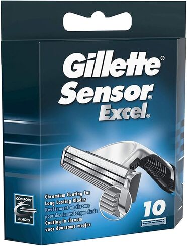 Gillette Sensor Excel Shaving Cartridges for Men Quantity: 10 (Packaging May Vary) in Kuwait