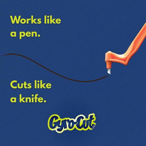 Gyro-Cut Pro Craft Cutting Tool with 15° Standard Steel Blade – Rotating Crafting Knife for Precision Curves, Paper Crafts, and Stencil Making and Mylar, Acetate, Vinyl in Kuwait
