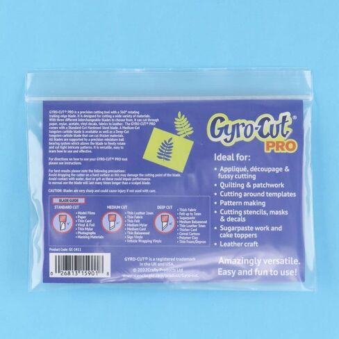 Gyro-Cut Pro Craft Cutting Tool with 15° Standard Steel Blade – Rotating Crafting Knife for Precision Curves, Paper Crafts, and Stencil Making and Mylar, Acetate, Vinyl in Kuwait