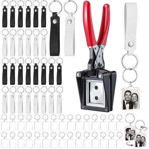 ForraFun 61 Pcs Photobooth Keychain Making Kit with Cutter,White and Black in Kuwait