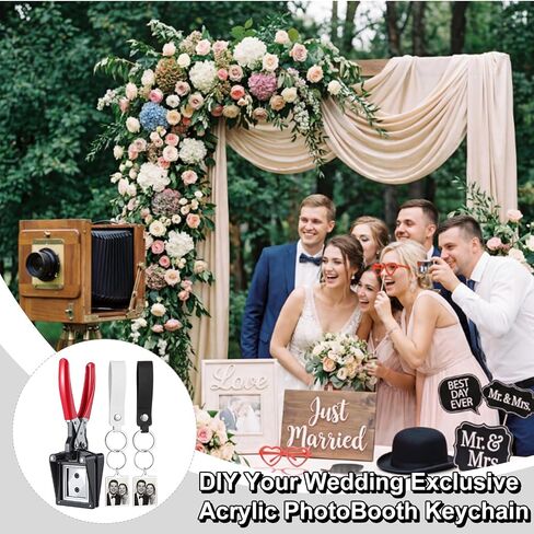 ForraFun 61 Pcs Photobooth Keychain Making Kit with Cutter,White and Black in Kuwait