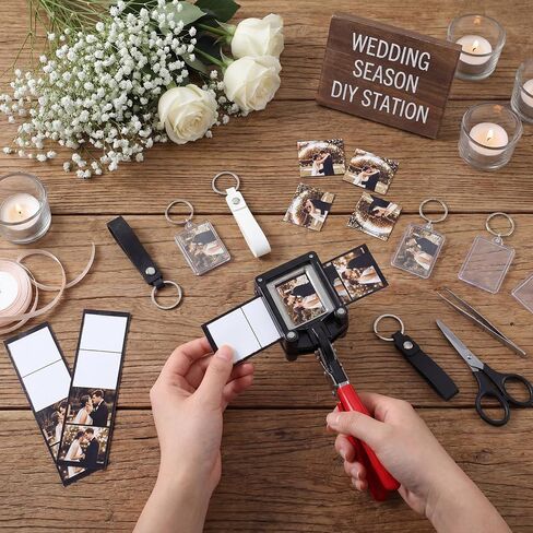 ForraFun 61 Pcs Photobooth Keychain Making Kit with Cutter,White and Black in Kuwait