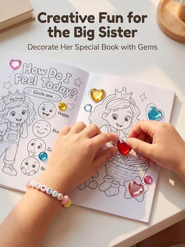 COZEFFIC Big Sister Gift, Big SIS Bracelet, Stickers & Coloring Book in Saudi Arabia