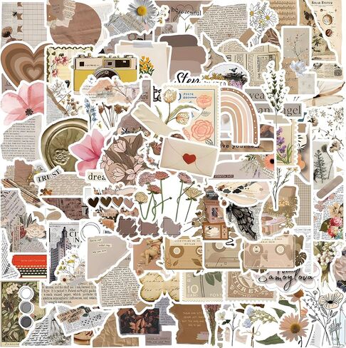 120 Pcs Vintage Aesthetic Stickers, Scrapbook Supplies in Saudi Arabia