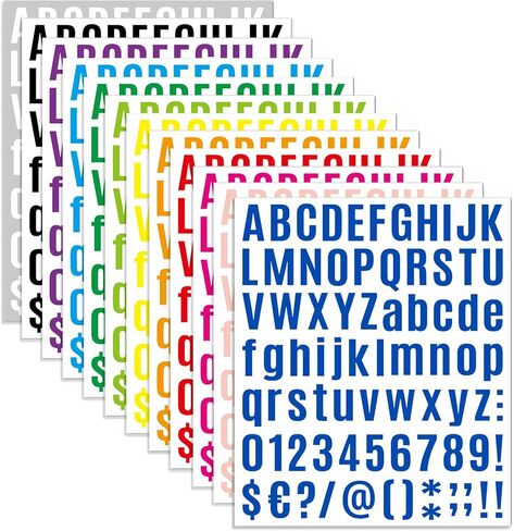 1512 Letter Stickers 12 Sheets Alphabet Stickers Vinyl Self-Adhesive Number Alphabet Vinyl Stickers, Mailbox Numbers Labels DIY Crafts Art Making, Decals for Sign,Scrapbook, Classroom Decor, Door in Kuwait