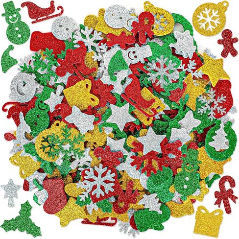 300 Pcs Fall Foam Stickers, Glitter Maple Leaf Crafts Stickers, Fall Decor in Saudi Arabia