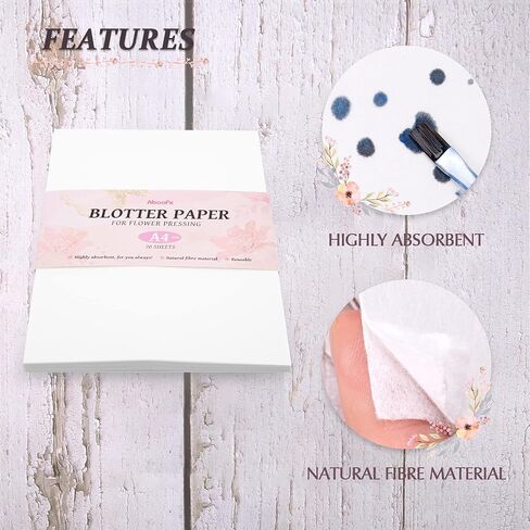 Aboofx 20 Sheets Blotting Paper for Flower Press, Large 8.26 x 11.8 inch A4 Highly Absorbent and Reusable Blotter Papers for Flower Press Herbarium Craft Blotter Paper Sheets Papers Craft Supplies in Kuwait