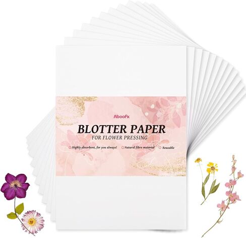 Aboofx 20 Sheets Blotting Paper for Flower Press, Large 8.26 x 11.8 inch A4 Highly Absorbent and Reusable Blotter Papers for Flower Press Herbarium Craft Blotter Paper Sheets Papers Craft Supplies in Kuwait