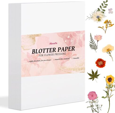 Aboofx 20 Sheets Blotting Paper for Flower Press, Large 8.26 x 11.8 inch A4 Highly Absorbent and Reusable Blotter Papers for Flower Press Herbarium Craft Blotter Paper Sheets Papers Craft Supplies in Kuwait