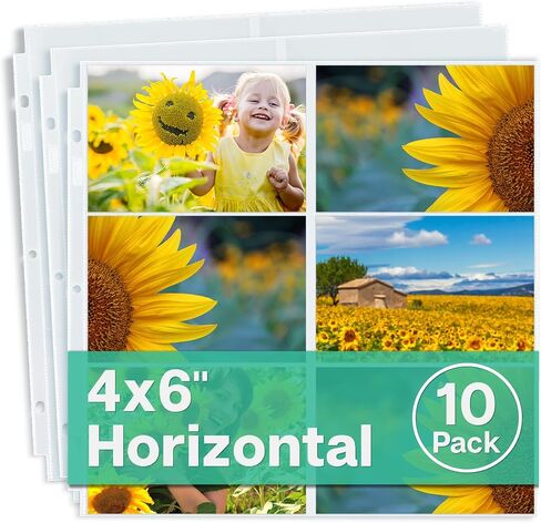 صفحات إعادة تعبئة ألبوم صور Dunwell مقاس 12 × 12 - (مناظر طبيعية 4 × 6، 10 عبوات) تحمل 120 صورة مقاس 4 × 6 بوصات، وأكمام صور مقاس 4 × 6 لـ 3 مجلدات حلقية، وألبوم قصاصات على شكل حرف D مقاس 12 × 12، وحاميات صفحات عالية الجودة أرشيفية مقاس 12 × 12 in Kuwait