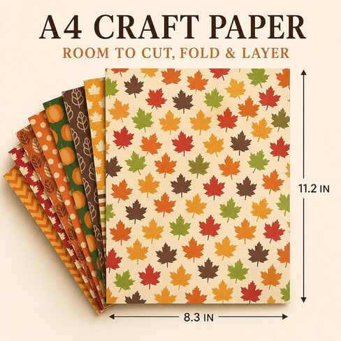 60-Sheet Fall Scrapbook Paper, 20 Double-Sided A4 Designs in Saudi Arabia