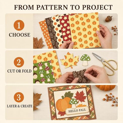 60-Sheet Fall Scrapbook Paper, 20 Double-Sided A4 Designs in Saudi Arabia