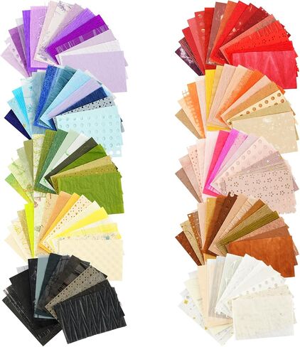 160 Sheets Textured Scrapbook Paper & Mesh Fabric Assorted Set in Saudi Arabia