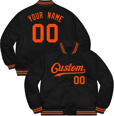 Custom Men Women Youth Varsity Baseball Jacket Casual Sweatshirt Letterman Bomber Coats Personalized Letter and Number in Kuwait