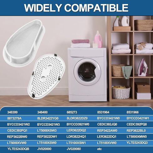 UPGRADED W10828351 Dryer Lint Trap Filter & Cover with Stainled Steel Mesh Screen Fit Whirlpool Kenmore Stackable Dryer/Washer Replaces 8531964 4338557 AP5985829-1 YEAR WARRENTY in Kuwait
