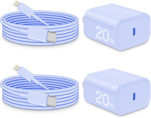 【3 عبوات】 شاحن USB C بقدرة 20 وات لشاحن iPhone الجديد مع كتلة شحن سريعة PD 3.0 من النوع C لهواتف iPhone 14/14 pro/14 plus/14 pro max/13/12/11/SE/XR/8، iPad Pro/ ميني وجالاكسي وبكسل 4/3 والمزيد in Kuwait