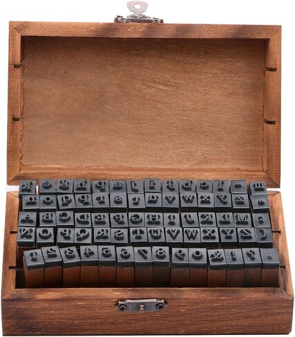 Rubber Stamp Letters Alphabets, Dedoot 70 pcs Alphabet Mini Stamps for Pottery Vintage Wooden Number and Letter Symbol for Clay Crafts, Card Making, Kids Painting in Kuwait