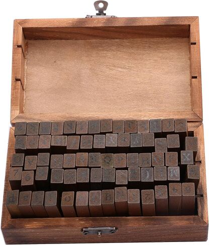 Rubber Stamp Letters Alphabets, Dedoot 70 pcs Alphabet Mini Stamps for Pottery Vintage Wooden Number and Letter Symbol for Clay Crafts, Card Making, Kids Painting in Kuwait