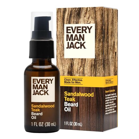 Every Man Jack Mens Beard Oil - Subtle Sandalwood Fragrance - Deeply Moisturizes and Softens Your Beard and Adds a Natural Shine - Naturally Derived with Shea Butter- 1.0-ounce in Kuwait