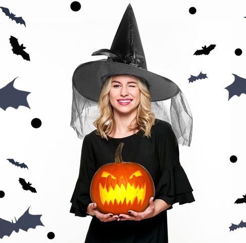 JUSTOTRY Halloween Witch Hat - Halloween Costume Witches Hats for Women in Kuwait