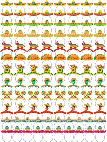Melisheer Cinco De Mayo Decorations, Sombrero Party Hats, Mexican Colorful Cardboard Headbands, Fiesta Head Toppers Decor in Saudi Arabia
