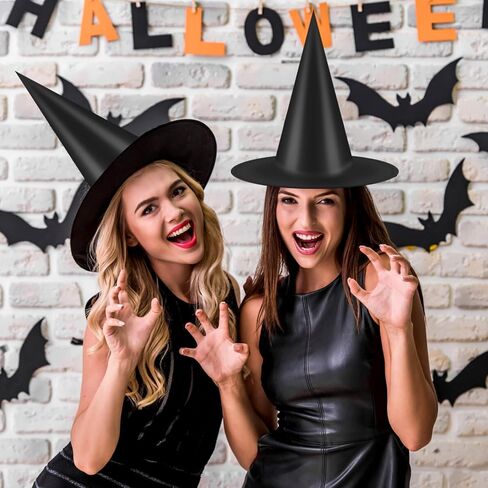 12pcs Halloween Witch Hats + 12pcs 3D Bats Stickers - Costume Accessories for Parties, Cosplay, Carnivals, Holidays in Kuwait