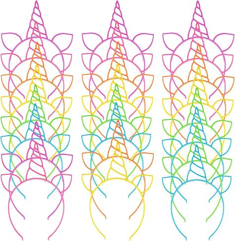 Zddaoole 24 Pcs Unicorn Headbands Unicorn Birthday Party Favors,Plastic Hairbands for Girls,Headware Accessories for Party Supplies Gift,Teens Toddlers Children in Saudi Arabia