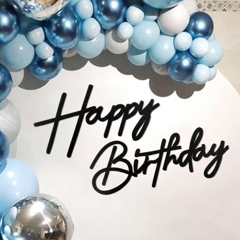 Happy Birthday Sign for Backdrop - Glitter Felt Happy Birthday Letter Sign for Balloon Arch Birthday Party Balloon Arch Backdrop Decorations for Birthday Party Baby Shower - Gold in Saudi Arabia